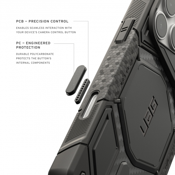 UAG Monarch Pro iPhone 18 Pro Max Delikli PU Deri K�l�f-Carbon Fiber