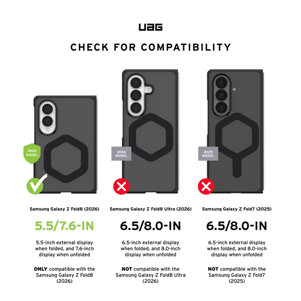 UAG Mouve Series Galaxy Z Fold 8 MagSafe K�l�f-Ash