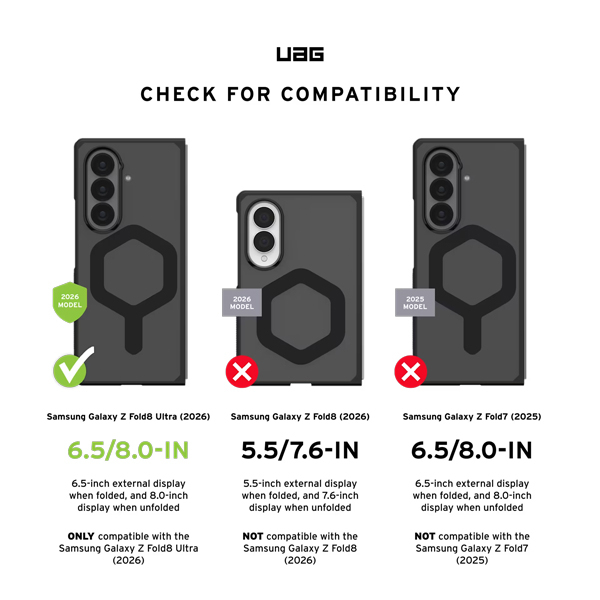 UAG Mouve Series Galaxy Z Fold 8 Ultra MagSafe K�l�f-Ash