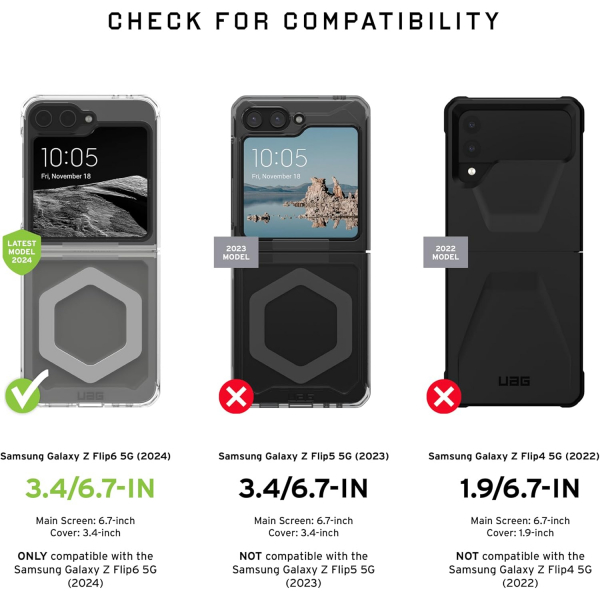 UAG Plyo Pro Galaxy Z Flip 6 Klf (MIL-STD-810G)-Ice Silver