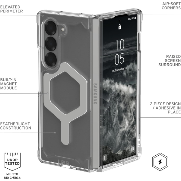 UAG Plyo Pro Galaxy Z Fold 6 Klf(MIL-STD-810G)-Ice Silver 
