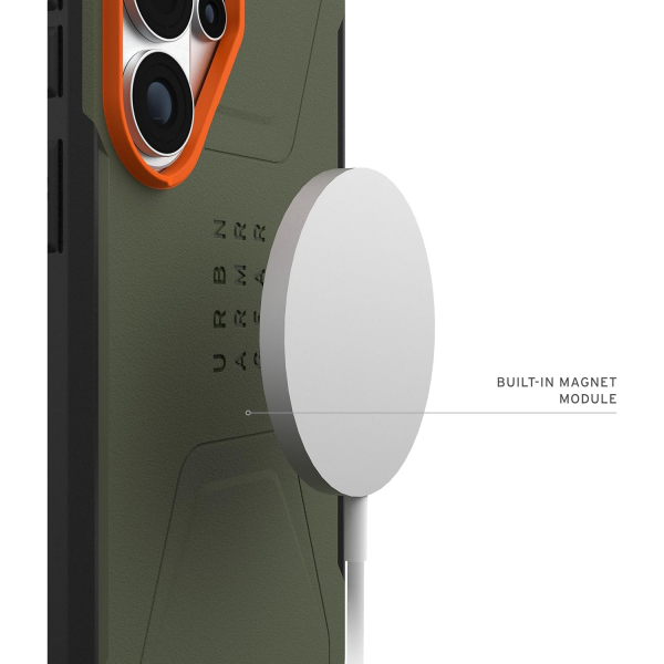 UAG Samsung Galaxy S26 Ultra Civilian K�l�f-Olive Drab/Orange