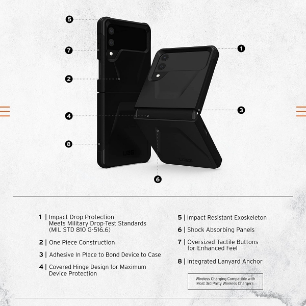 UAG Samsung Galaxy Z Flip 4 5G Klf (MIL-STD-810G)-Black