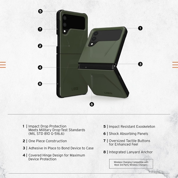 UAG Samsung Galaxy Z Flip 4 5G Klf (MIL-STD-810G)-Green