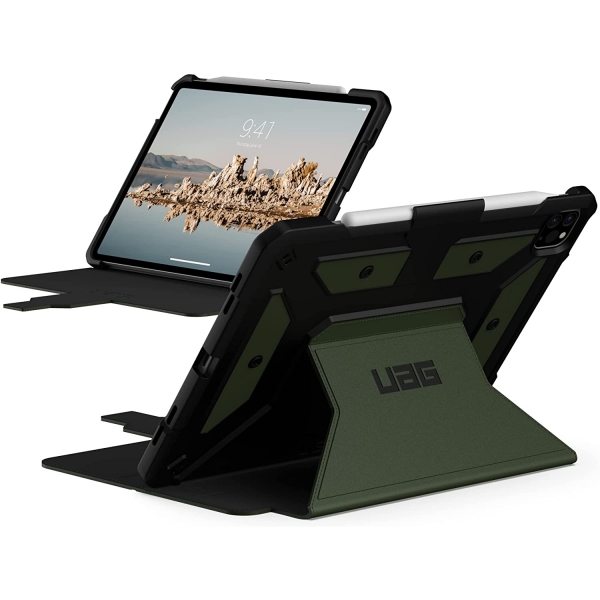 UAG iPad Kalem Blmeli Standl Klf (10.9 in) (5.Nesil)-Green Olive