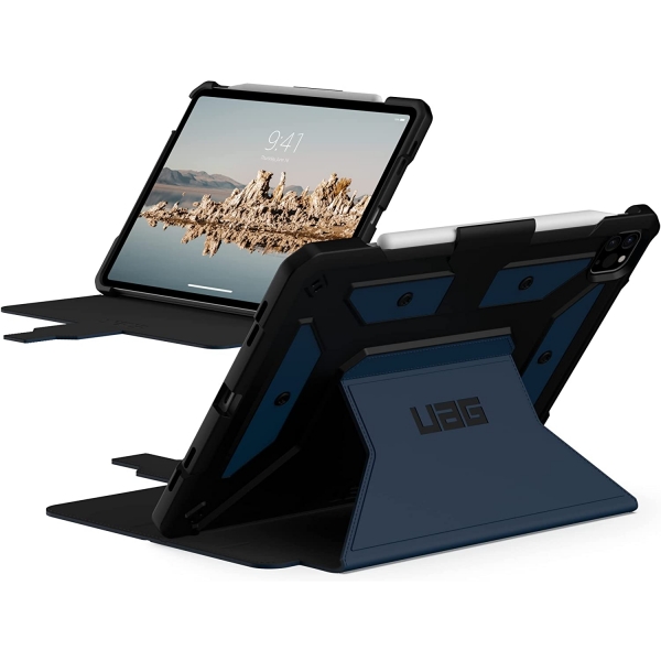 UAG iPad Kalem Blmeli Standl Klf (10.9 in) (5.Nesil)-Blue Mallard