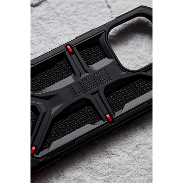 UAG Monarch Serisi iPhone 14 Darbeye Dayankl Bumper Klf (MIL-STD-810G)-Kevlar Black