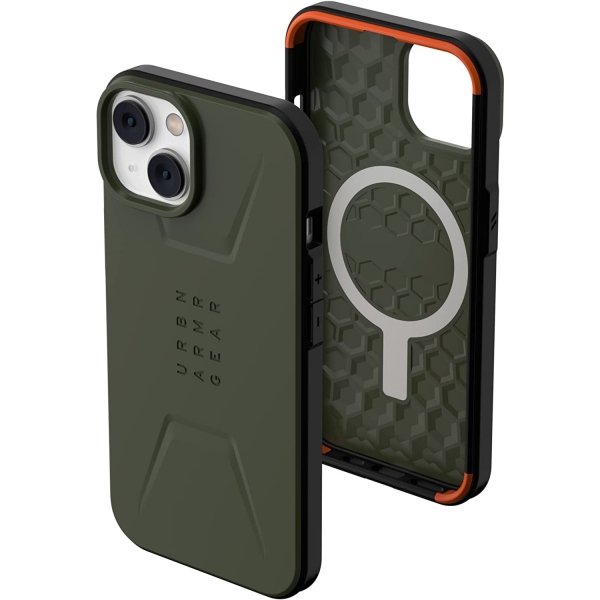 UAG Civilian Serisi iPhone 14 Darbeye Dayankl nce Klf (MIL-STD-810G)-Olive