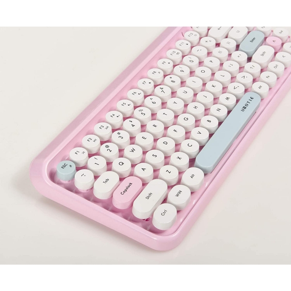 UBOTIE 84 Tuşlu Renkli Bluetooth Klavye Ve Mouse Set-Pink