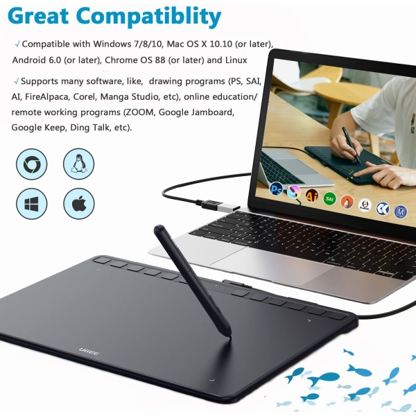 UGEE S1060 Kablolu Grafik izim Tableti