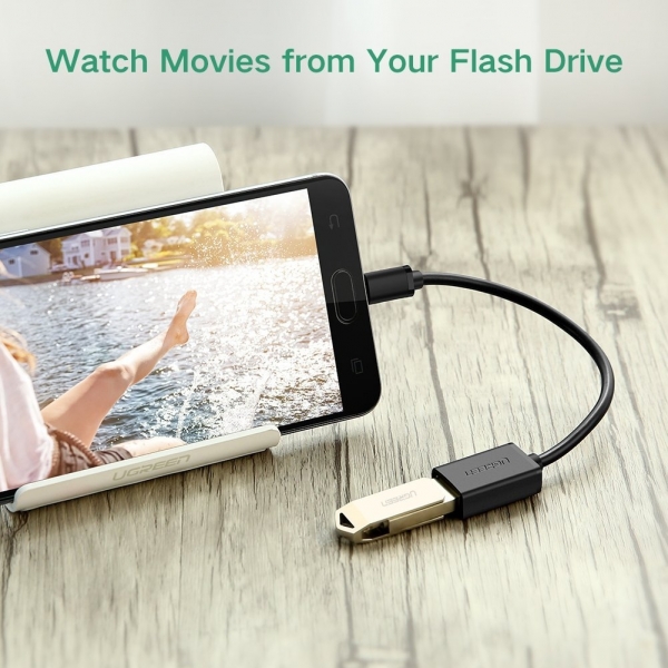 UGREEN Mikro USB to USB Mikro USB 2.0 OTG Kablo (2 Adet) (Siyah)