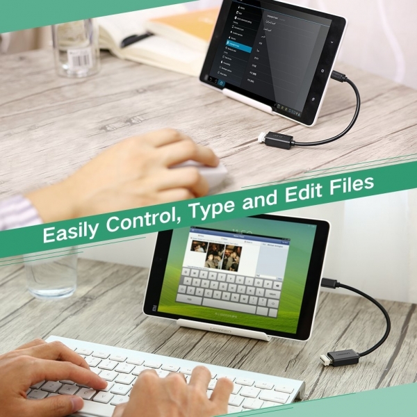 UGREEN Mikro USB to USB Mikro USB 2.0 OTG Kablo (2 Adet) (Siyah)