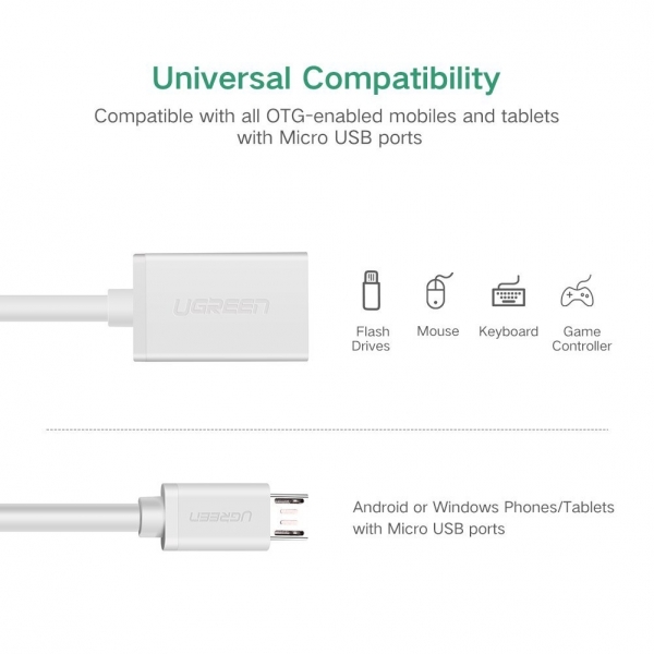 UGREEN Mikro USB to USB Mikro USB 2.0 OTG Kablo (2 Adet)