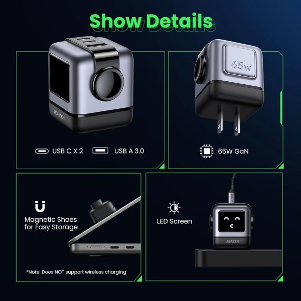 UGREEN RG 65W Hzl arj G Adaptr 