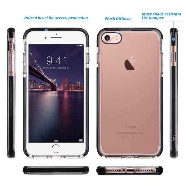 ULAK iPhone 7 Bumper Air Cushion Yar� Saydam K�l�f-Grey