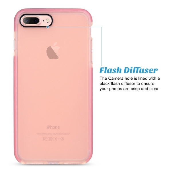 ULAK iPhone 7 Plus Bicolor Yar Saydam Klf-Pink