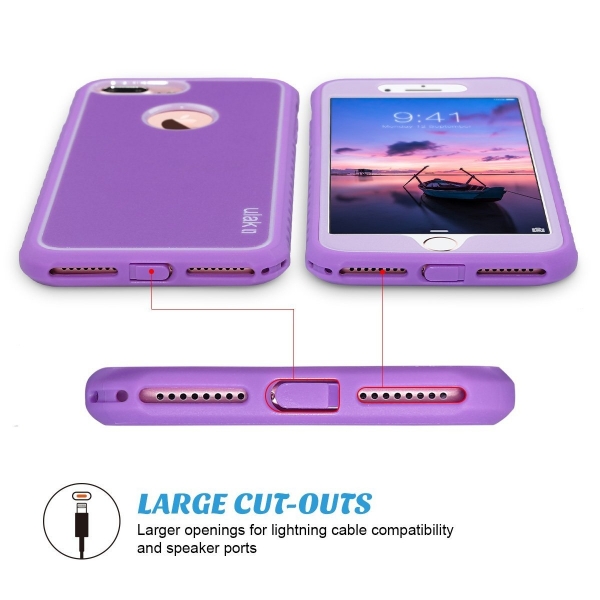 ULAK iPhone 7 Plus Bumper Esnek Klf-Purple