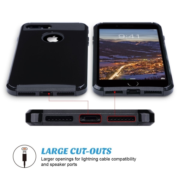 ULAK iPhone 7 Plus Knox Armor Slim Hard Klf-Jet Black