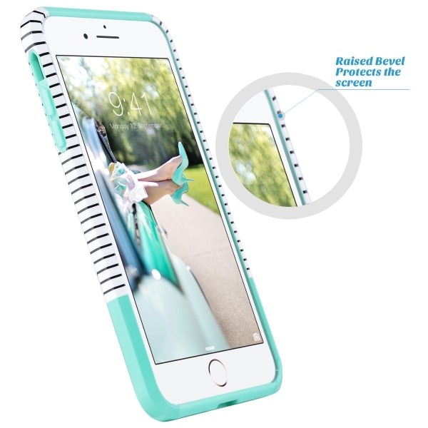 ULAK iPhone 7 Plus Knox Armor Slim Hard Klf-Minimal Mint Stripes