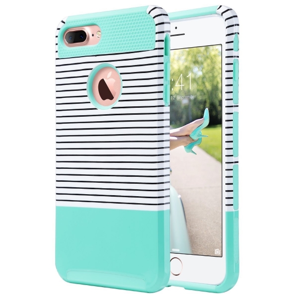 ULAK iPhone 7 Plus Knox Armor Slim Hard Klf-Minimal Mint Stripes