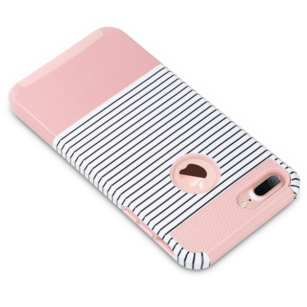 ULAK iPhone 7 Plus Knox Armor Slim Hard Klf-Minimal Stripes Rose Gold