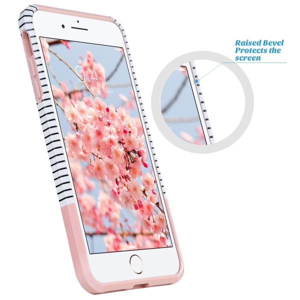 ULAK iPhone 7 Plus Knox Armor Slim Hard Klf-Minimal Stripes Rose Gold