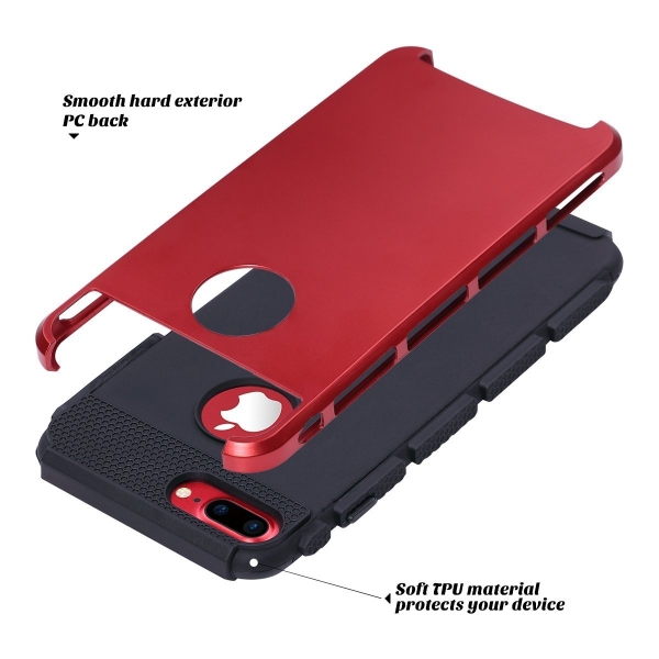 ULAK iPhone 7 Plus Knox Armor Slim Hard Klf-Red-Black