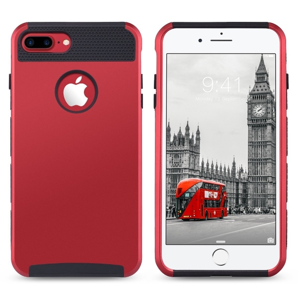 ULAK iPhone 7 Plus Knox Armor Slim Hard Klf-Red-Black