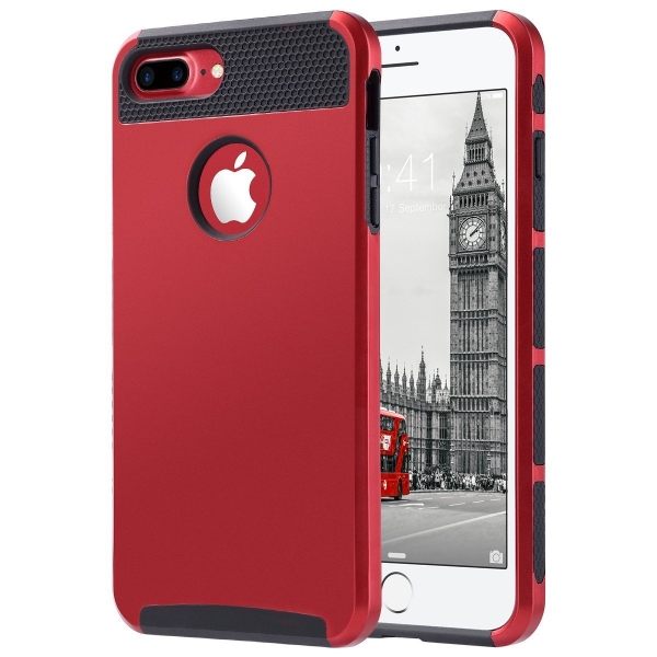 ULAK iPhone 7 Plus Knox Armor Slim Hard Klf-Red-Black