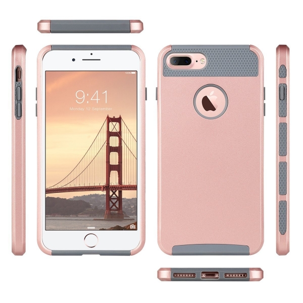 ULAK iPhone 7 Plus Knox Armor Slim Hard Klf-Rose Gold Grey