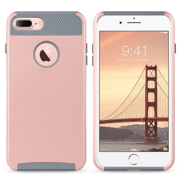 ULAK iPhone 7 Plus Knox Armor Slim Hard Klf-Rose Gold Grey