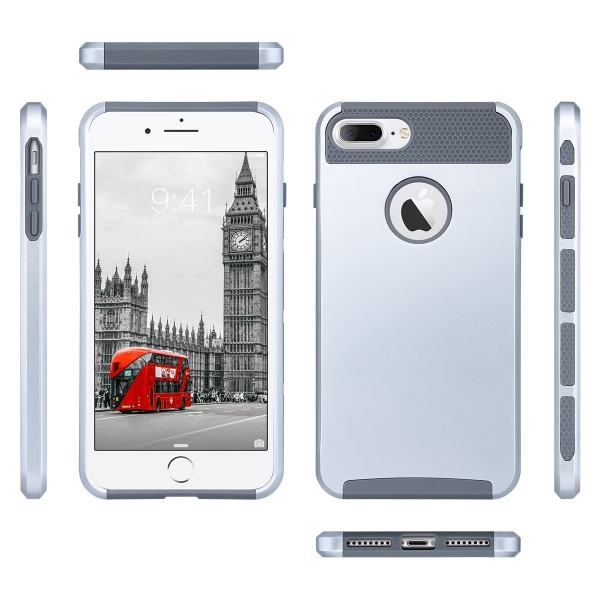 ULAK iPhone 7 Plus Knox Armor Slim Hard Klf-Silver Gray
