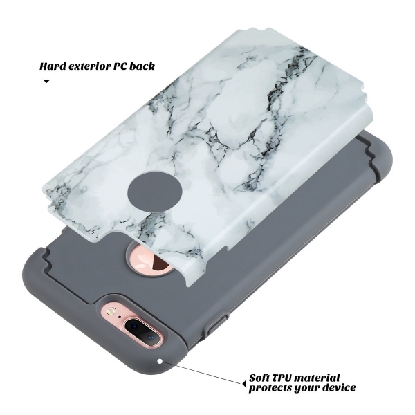 ULAK iPhone 7 Plus Slim Hybrid Knox Armor Klf-Marble Pattern
