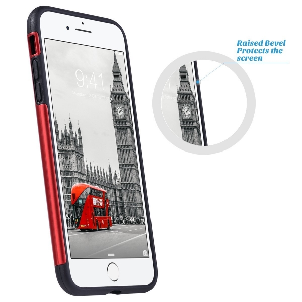 ULAK iPhone 7 Plus Slim Hybrid Knox Armor Klf-Red-Black