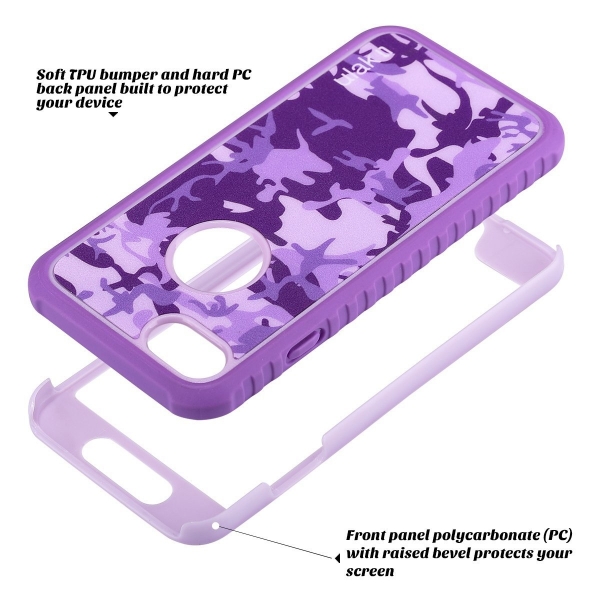 ULAK Case iPhone 7 Esnek Salam Klf-Purple Camo
