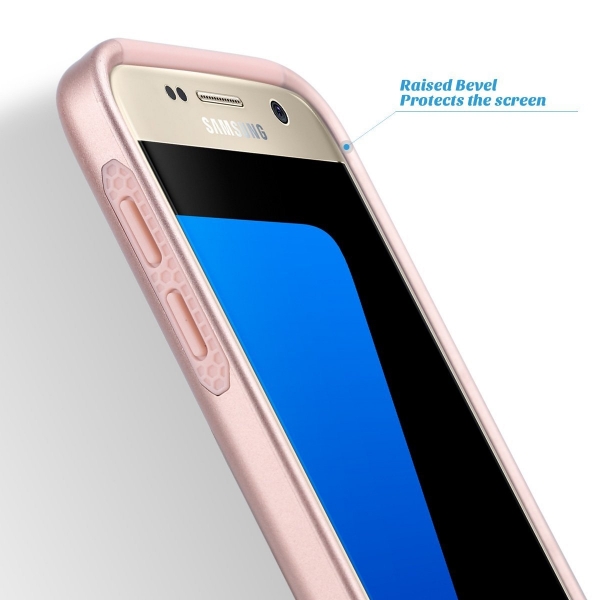 ULAK Samsung Galaxy S7 Hybrid Slim K�l�f-Rose Gold-Rose Gold  