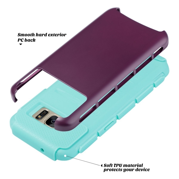 ULAK Samsung Galaxy S7 Hybrid Slim K�l�f-Burgundy Wine Mint