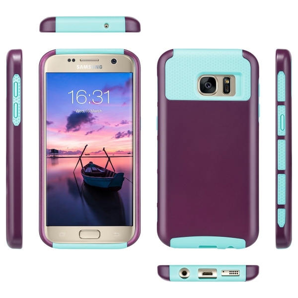 ULAK Samsung Galaxy S7 Hybrid Slim K�l�f-Burgundy Wine Mint