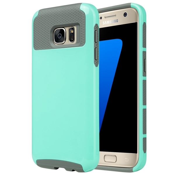 ULAK Samsung Galaxy S7 Hybrid Slim K�l�f-Blue-Grey