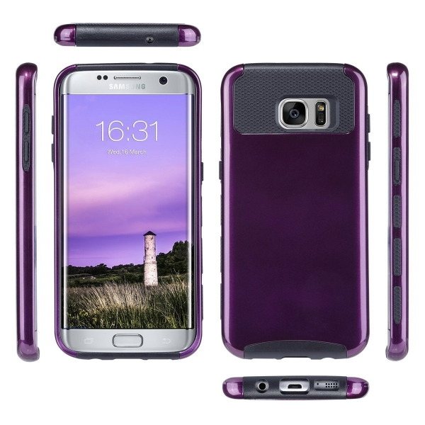 ULAK Samsung Galaxy S7 Edge Slim Hybrid Klf-Deep Purple   Black