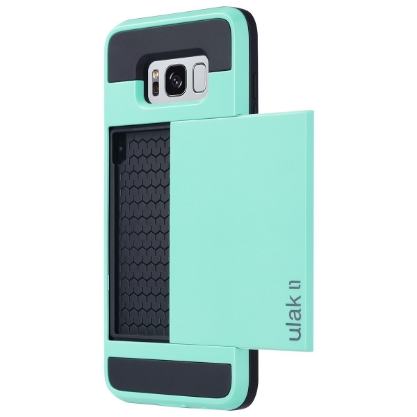 ULAK Samsung Galaxy S8 Plus Slim C�zdan K�l�f-Mint Green Black