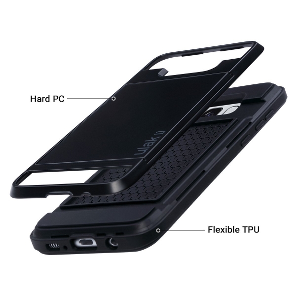 ULAK Samsung Galaxy S8 Plus Slim C�zdan K�l�f- Black