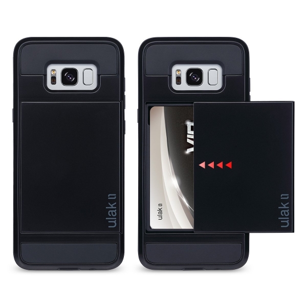 ULAK Samsung Galaxy S8 Plus Slim C�zdan K�l�f- Black
