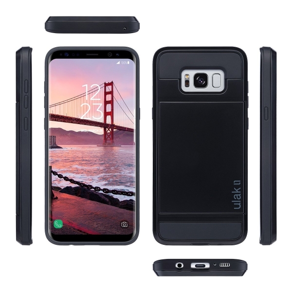 ULAK Samsung Galaxy S8 Plus Slim C�zdan K�l�f- Black