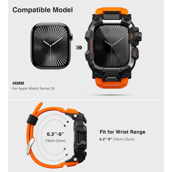 ULTIMAL Apple Watch 10 46mm Rugged Kay -Orange
