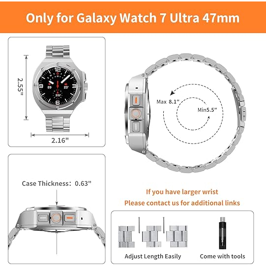 DGYSG Galaxy Watch Ultra elik Kay (47mm)-Silver