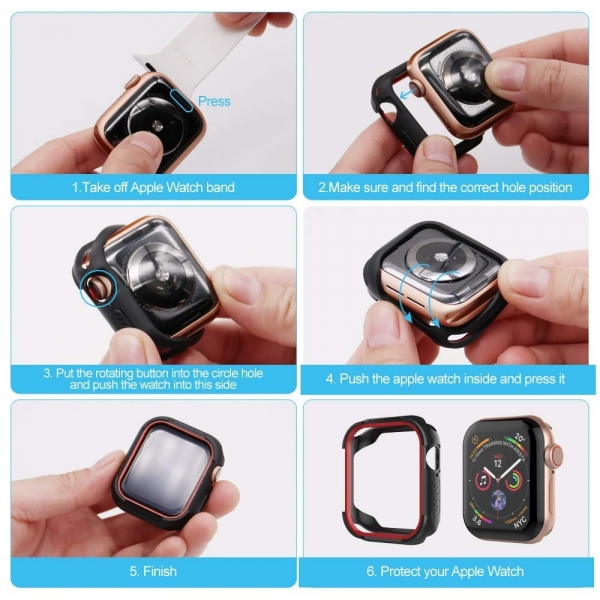 UMTELE Apple Watch 4 Koruyucu Klf (40mm)-Red