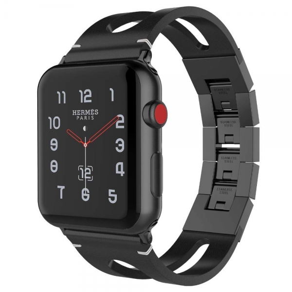 UMTELE Apple Watch 4 Deri Kay (40mm)-Black