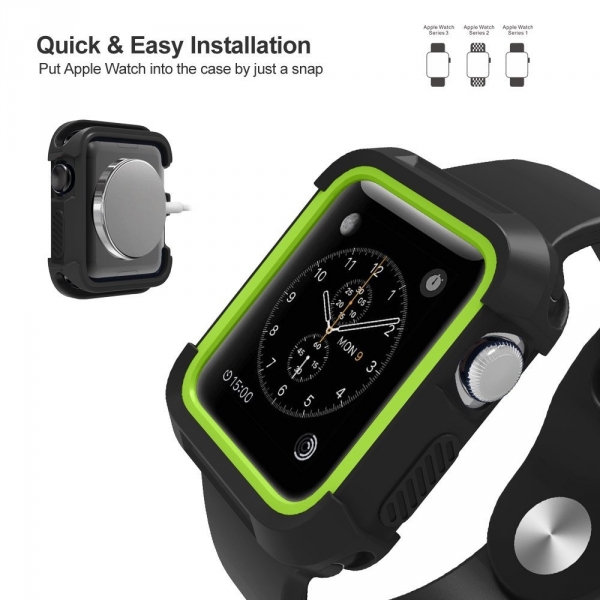 UMTELE Apple Watch Rugged Klf (38mm)-Black VoltYellow