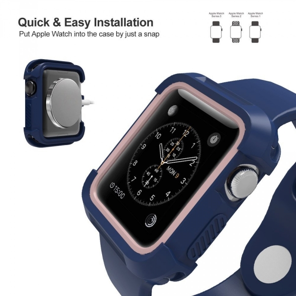 UMTELE Apple Watch Rugged Klf (38mm)-Blue Pink